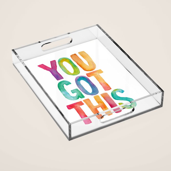You Got This Rainbow Watercolor Acrylic Tray Gallery Image 1