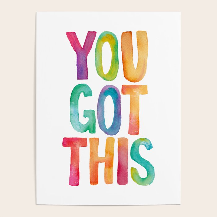 You Got This Rainbow Watercolor Poster Gallery Image 1