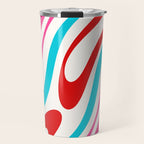 Abstract Wavy Loops Colorful Whimsical Retro Modern Pattern Travel Mug Gallery Image 1