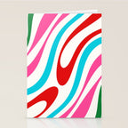 Abstract Wavy Loops Colorful Whimsical Retro Modern Pattern Stationery Card Gallery Image 2