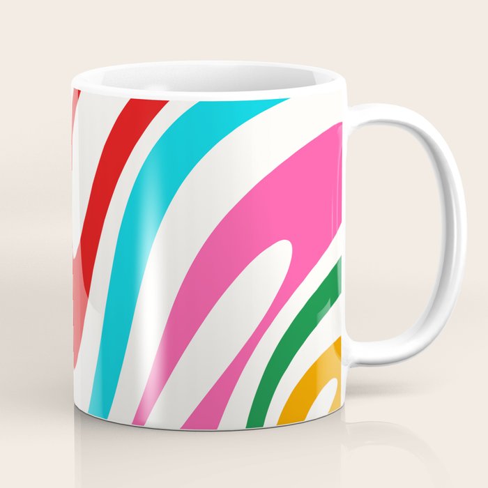 Abstract Wavy Loops Colorful Whimsical Retro Modern Pattern Coffee Mug Gallery Image 1