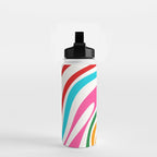 Abstract Wavy Loops Colorful Whimsical Retro Modern Pattern Water Bottle Gallery Image 2
