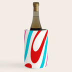 Abstract Wavy Loops Colorful Whimsical Retro Modern Pattern Wine Chiller Gallery Image 1