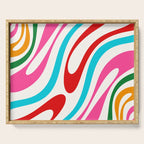 Abstract Wavy Loops Colorful Whimsical Retro Modern Pattern Serving Tray Gallery Image 1