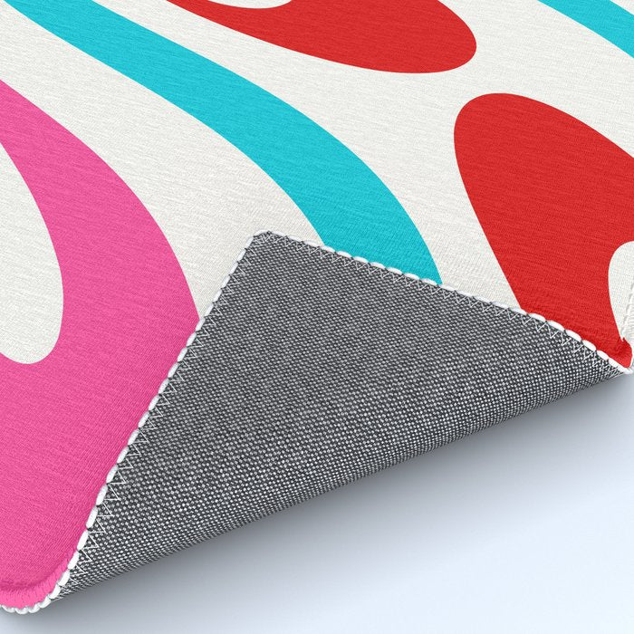 Abstract Wavy Loops Colorful Whimsical Retro Modern Pattern Rug Gallery Image 4