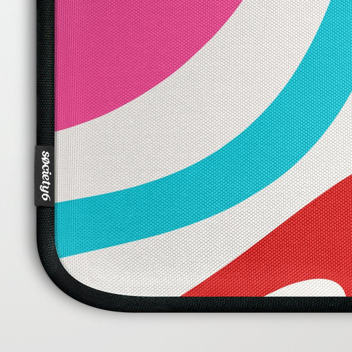 Abstract Wavy Loops Colorful Whimsical Retro Modern Pattern Laptop Sleeve Gallery Image 3
