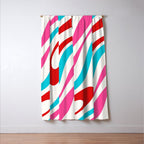 Abstract Wavy Loops Colorful Whimsical Retro Modern Pattern Window Curtain Gallery Image 3