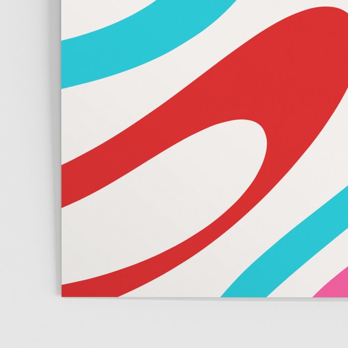 Abstract Wavy Loops Colorful Whimsical Retro Modern Pattern Poster Gallery Image 3