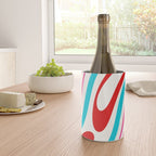Abstract Wavy Loops Colorful Whimsical Retro Modern Pattern Wine Chiller Gallery Image 4