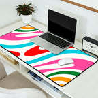 Abstract Wavy Loops Colorful Whimsical Retro Modern Pattern Desk Mat Gallery Image 2
