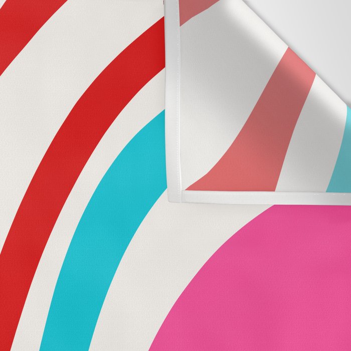 Abstract Wavy Loops Colorful Whimsical Retro Modern Pattern Wall Tapestry Gallery Image 3