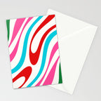 Abstract Wavy Loops Colorful Whimsical Retro Modern Pattern Stationery Card Gallery Image 2