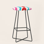 Abstract Wavy Loops Colorful Whimsical Retro Modern Pattern Stool Gallery Image 1