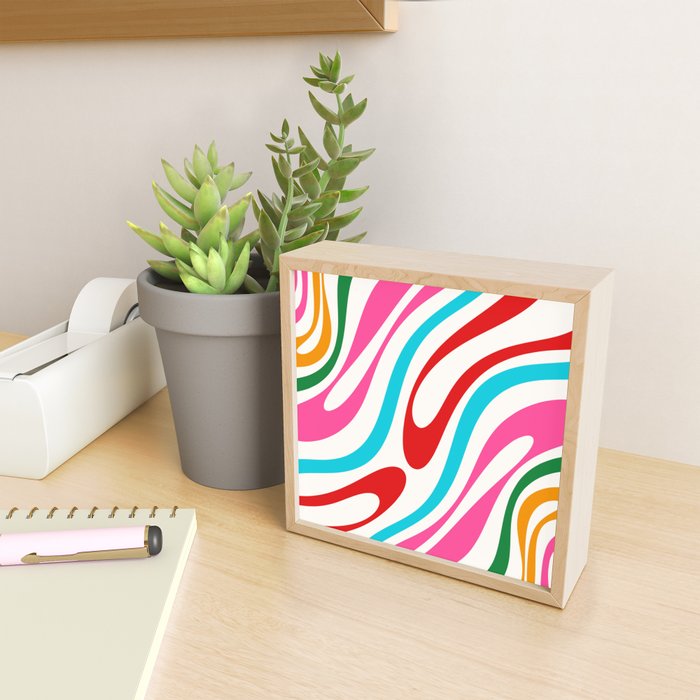 Abstract Wavy Loops Colorful Whimsical Retro Modern Pattern Mini Art Print Gallery Image 2