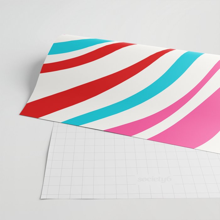 Abstract Wavy Loops Colorful Whimsical Retro Modern Pattern Wrapping Paper Gallery Image 2