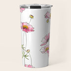 Pink Cosmos Flowers Travel Mug Gallery Image 1
