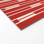Geometric Striped Geo Chain Vertical Pattern in Red and Cream Welcome Mat Gallery Image 2