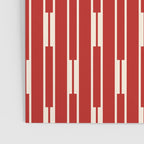 Geometric Striped Geo Chain Vertical Pattern in Red and Cream Poster Gallery Image 3