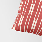 Geometric Striped Geo Chain Vertical Pattern in Red and Cream Pillow Sham Gallery Image 4