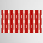 Geometric Striped Geo Chain Vertical Pattern in Red and Cream Tablecloth Gallery Image 2