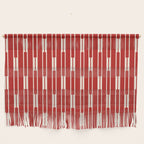 Geometric Striped Geo Chain Vertical Pattern in Red and Cream Wall Hanging Gallery Image 1