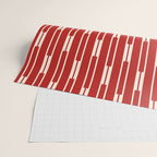 Geometric Striped Geo Chain Vertical Pattern in Red and Cream Wrapping Paper Gallery Image 2