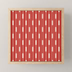 Geometric Striped Geo Chain Vertical Pattern in Red and Cream Mini Art Print Gallery Image 1