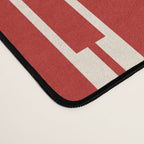 Geometric Striped Geo Chain Vertical Pattern in Red and Cream Desk Mat Gallery Image 4