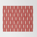 Geometric Striped Geo Chain Vertical Pattern in Red and Cream Throw Blanket Gallery Image 2