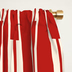 Geometric Striped Geo Chain Vertical Pattern in Red and Cream Window Curtain Gallery Image 2