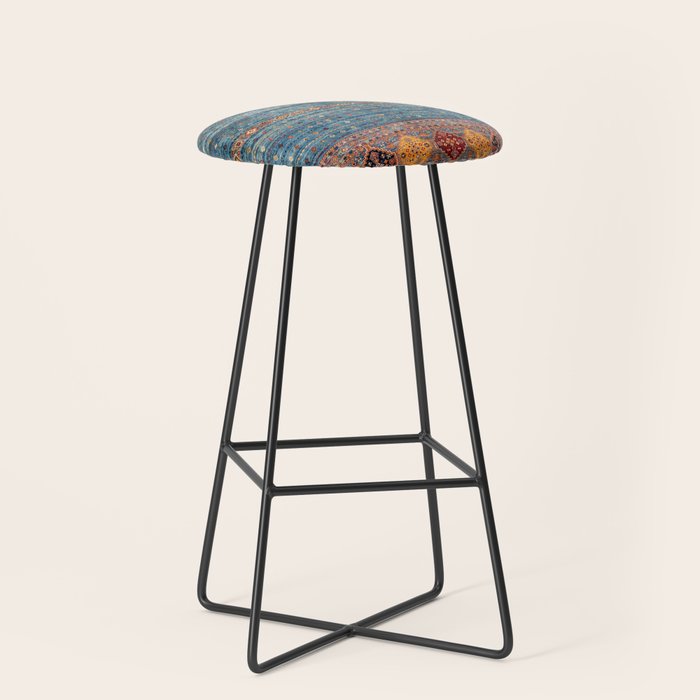 Traditional Vintage Moroccan Carpet Stool Gallery Image 1