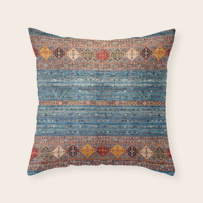Traditional Vintage Moroccan Carpet Throw Pillow Gallery Image 6