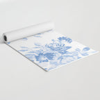 Modern navy blue white watercolor elegant floral Yoga Mat Gallery Image 2