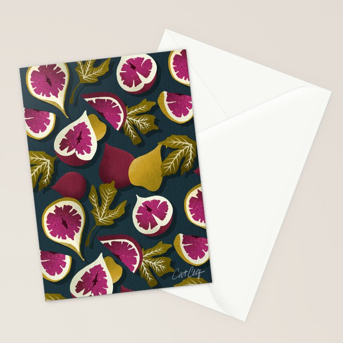 Fig Collection â Teal Stationery Card Gallery Image 2