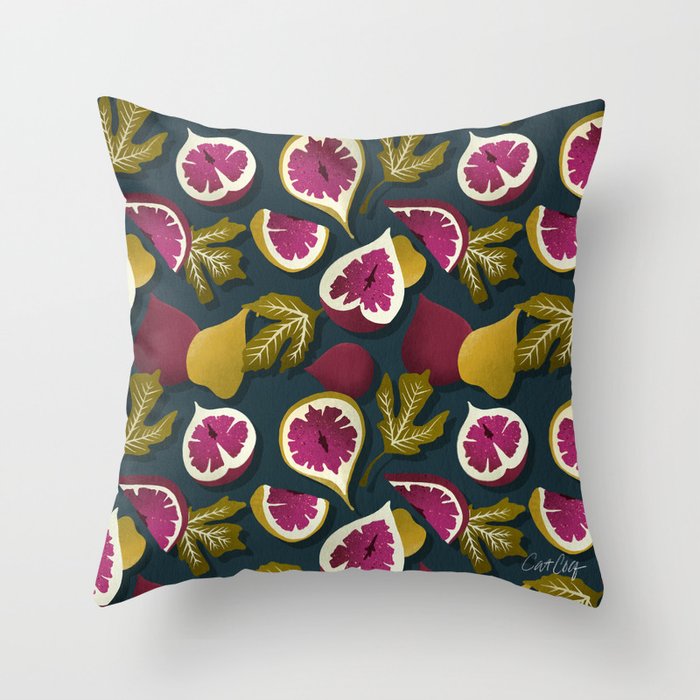 Fig Collection â Teal Throw Pillow Gallery Image 6