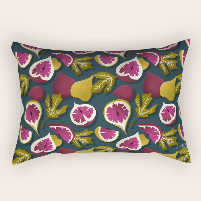 Fig Collection â Teal Rectangular Pillow Gallery Image 2