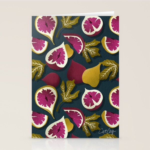 Fig Collection â Teal Stationery Card Gallery Image 1