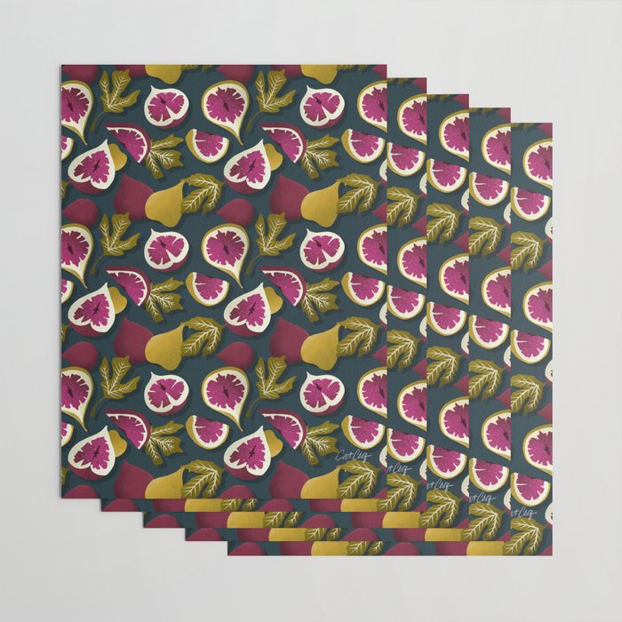 Fig Collection â Teal Wrapping Paper Gallery Image 3