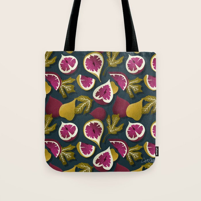 Fig Collection â Teal Tote Bag Gallery Image 1