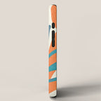 Mid Century Nature Print / Teal and Orange iPhone Case Gallery Image 2