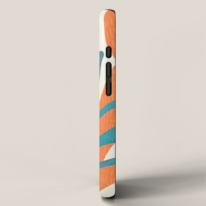Mid Century Nature Print / Teal and Orange iPhone Case Gallery Image 2