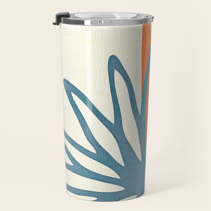 Mid Century Nature Print / Teal and Orange Travel Mug Gallery Image 3