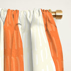 Mid Century Nature Print / Teal and Orange Window Curtain Gallery Image 2