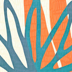 Mid Century Nature Print / Teal and Orange Coffee Mug Gallery Image 2