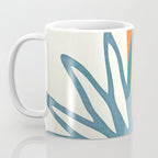 Mid Century Nature Print / Teal and Orange Coffee Mug Gallery Image 3