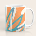 Mid Century Nature Print / Teal and Orange Coffee Mug Gallery Image 1