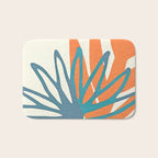 Mid Century Nature Print / Teal and Orange Bath Mat Gallery Image 1