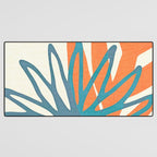 Mid Century Nature Print / Teal and Orange Desk Mat Gallery Image 3