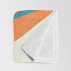 Mid Century Nature Print / Teal and Orange Throw Blanket Gallery Image 3