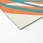 Mid Century Nature Print / Teal and Orange Welcome Mat Gallery Image 2